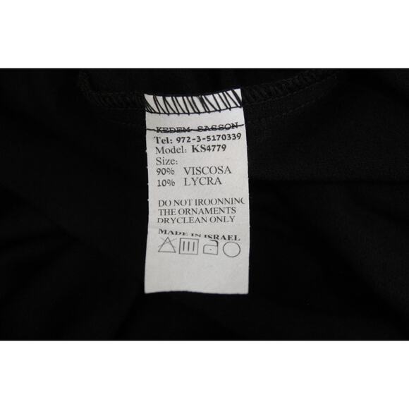 KEDEM SASSON Lagenlook Tunic OS Asymmetric Draped Fabric Black Viscose Jersey - Picture 6 of 6